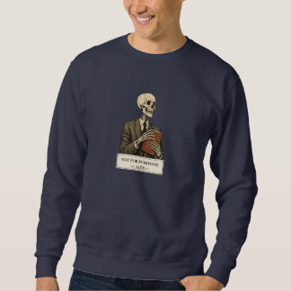 Moletom Camisola preta masculina com gráfico de esqueleto