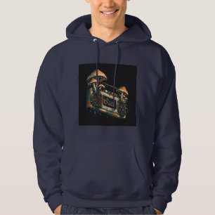 Moletom Camisola Retro de Cogumelos com Boombox Antiga