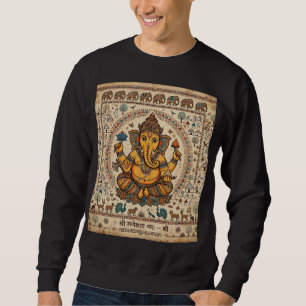 Moletom Camisola Shri Ganeshaya Namah Warli Art - Senhor G