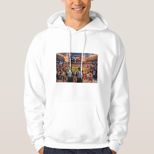 Moletom Camisola Super Bowl 60 Rematch de Futebol (Frente)