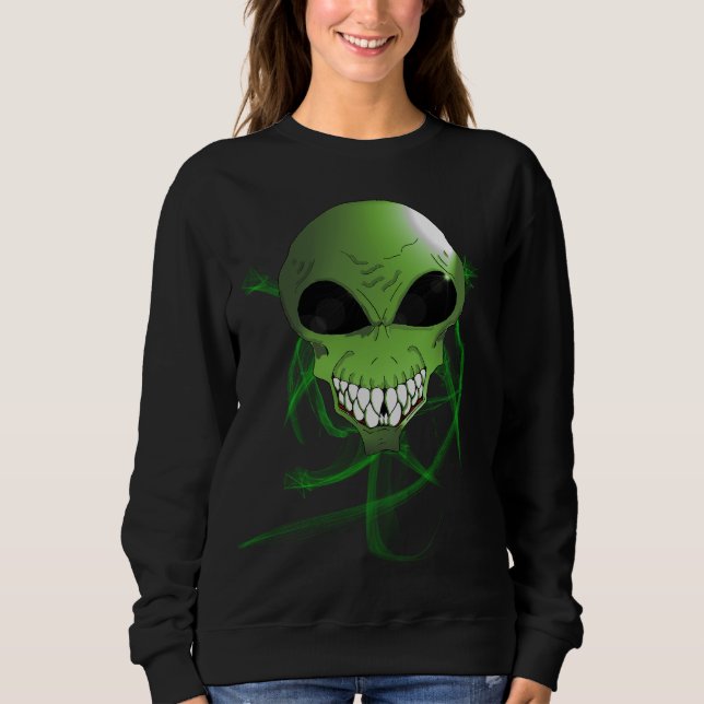 Moletom Camisola verde-alienígena de camisola básica para  (Frente)