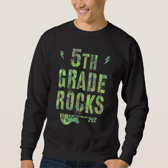 Moletom Camo 5th Grade Rocks Camp Teacher Squad Fifth Grad (Frente)
