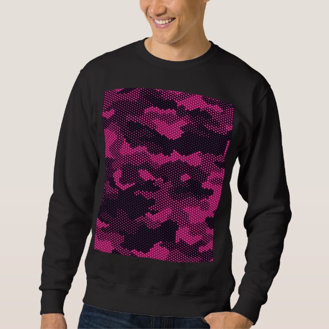 Moletom Camouflage hexagonal, fundo de textura militar (Frente)