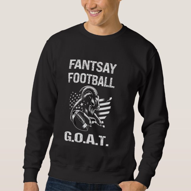 Moletom Campeão Engraçado de Futebol da Fantasy GOAT (Frente)