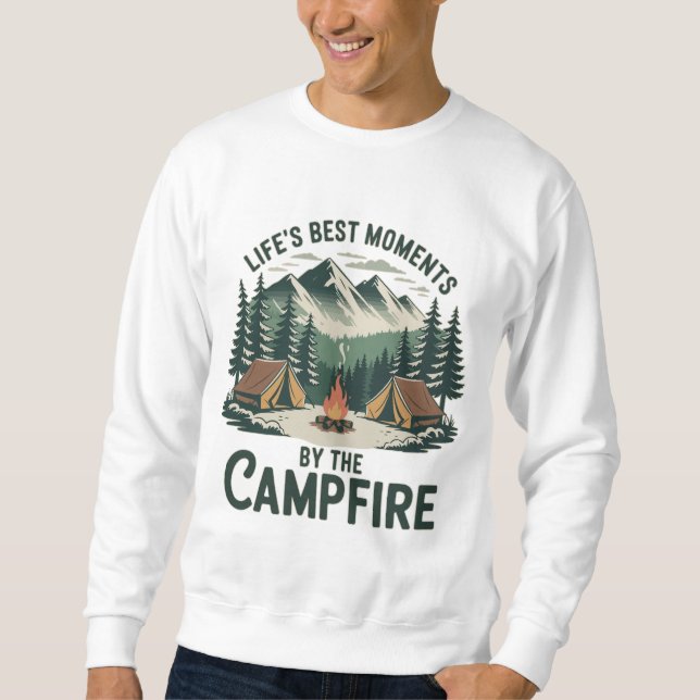 Moletom Campfire Moments Vintage Mountain Design  Men’s (Frente)