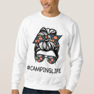 Moletom Camping Life Messaging Hair Dia de as mães Camping