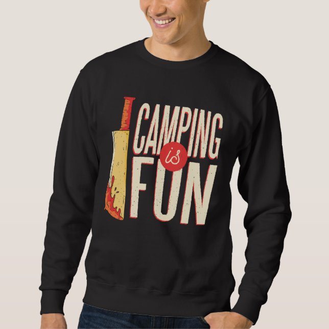 Moletom Camping Trip Bloody Knife True Crime Family Vacati (Frente)