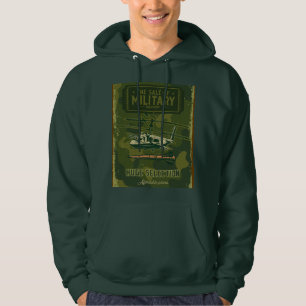 Moletom Camuflagem Gráfica de Helicóptero Militar Vintage
