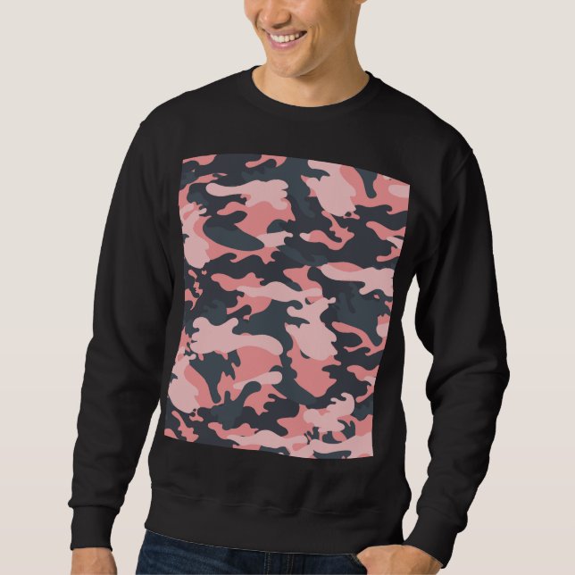 Moletom Camuflagem rosa: Padrão clássico de vinheta (Frente)