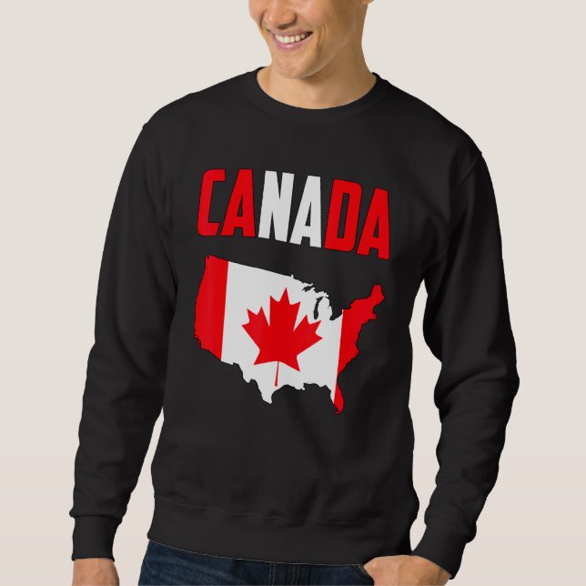 Moletom Canadá American Map Canadian Flag Mapping Leaf Gra (Frente)