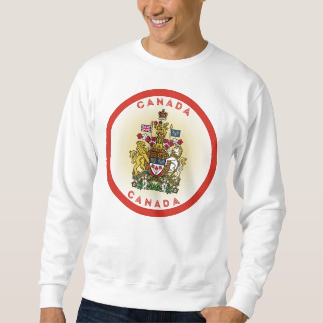 Moletom Canadá Casaco de Forma do Círculo de Armas (Frente)