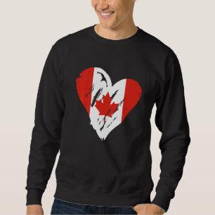 Moletom Canadá Flag Retro Heart Canadian Mapeaf