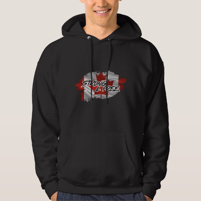 Moletom "Canada Strong and Free" Men's Hoodie (Frente)