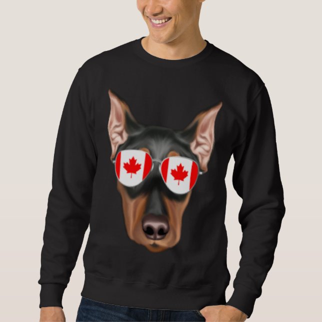 Moletom Canadian Flag German Pinscher Dog Canada Pocket (Frente)