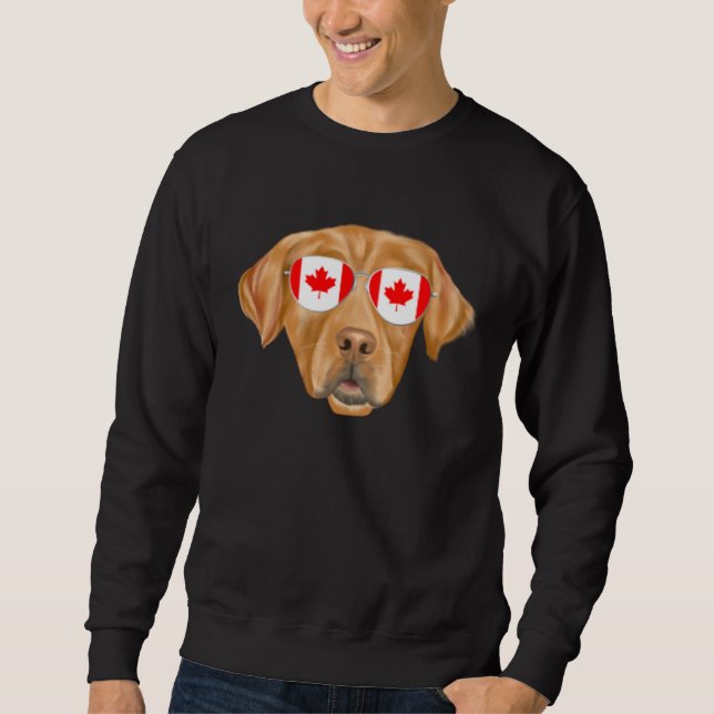 Moletom Canadian Flag Golden Retriever Dog Canada Pocket (Frente)