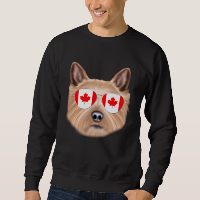 Moletom Canadian Flag Norwich Terrier Dog Canada Pocket (Frente)