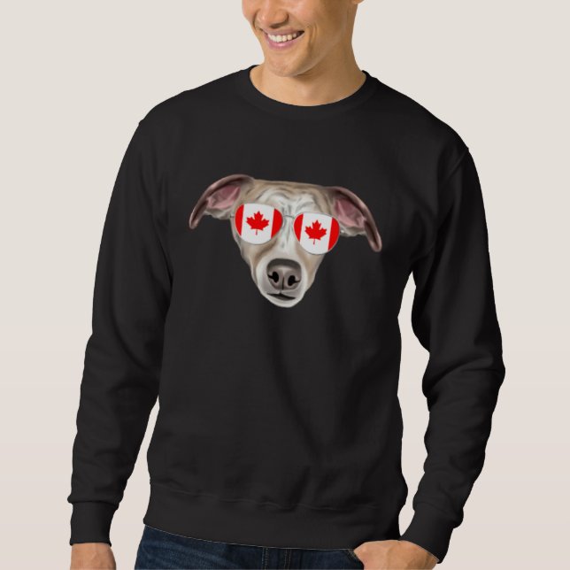 Moletom Canadian Flag Whippet Dog Canada Pocket (Frente)
