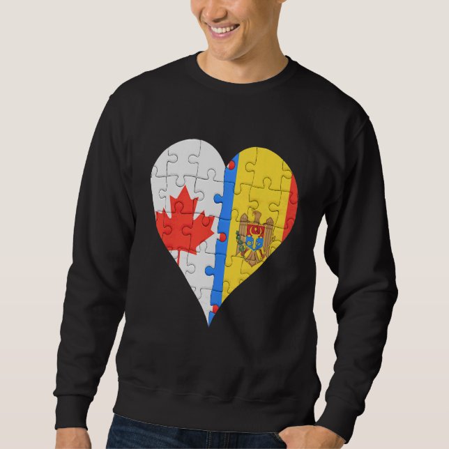 Moletom Canadian Moldovan Flag Heart (Frente)