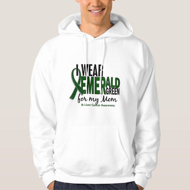 Moletom Câncer de figado eu visto o verde esmeralda para (Frente)