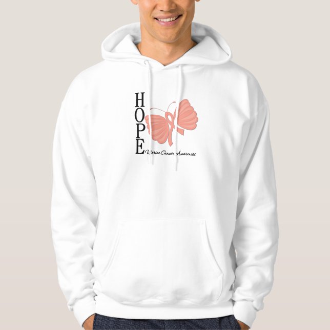 Moletom Cancer uterina da borboleta da esperança (Frente)