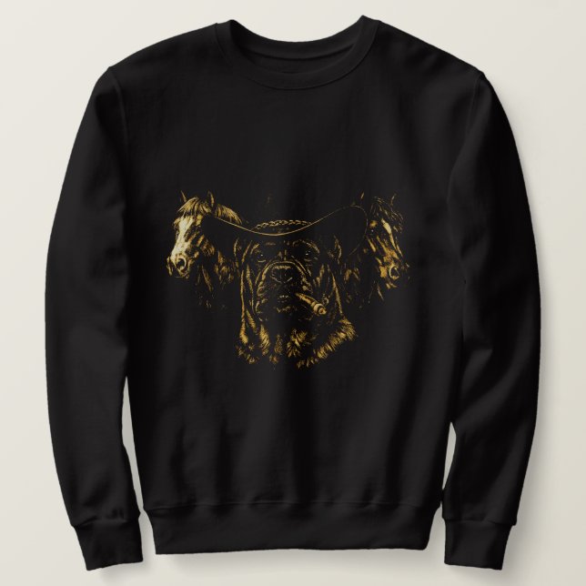 Moletom Cane Corso Cowboy Cão Gráfico Ocidental (Frente do Design)