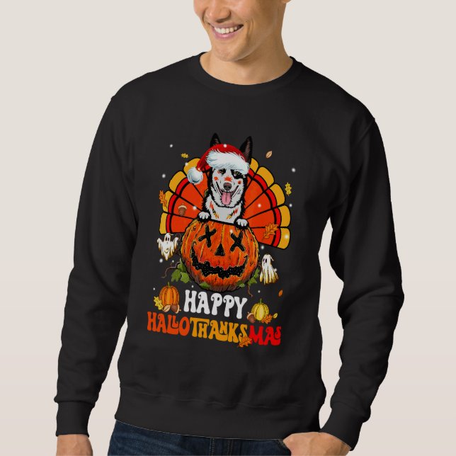 Moletom Cão Australiano de Gado Hallothanksmas Dia das Bru (Frente)