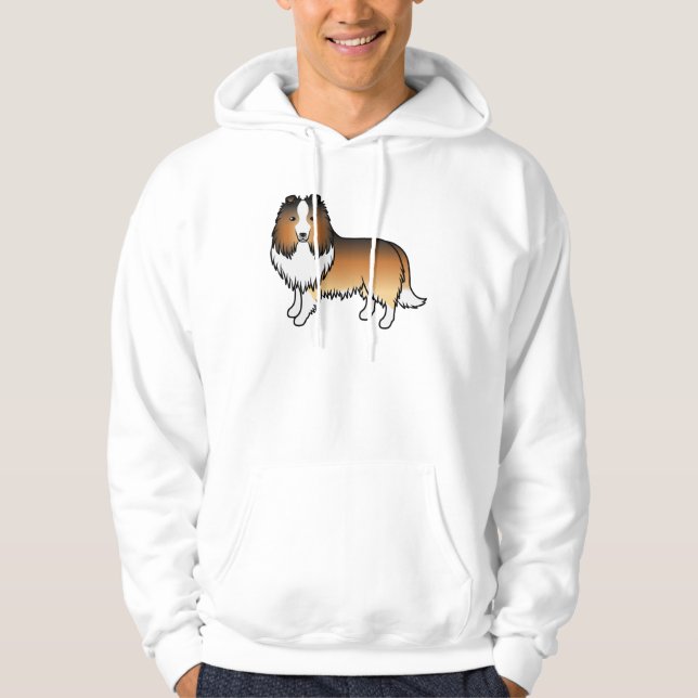 Moletom Cão Cartoon Sable Shetland Sheepdog Sheltie (Frente)