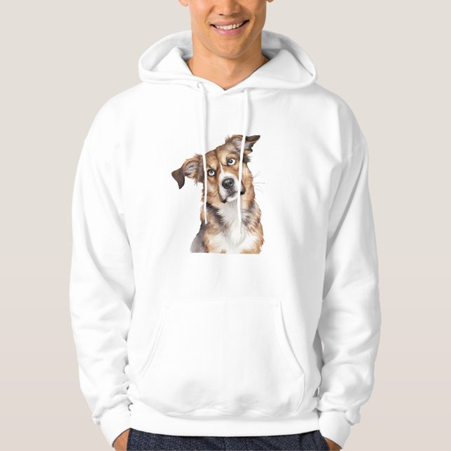 Moletom Cão-d'água é Cão-branco Surpreendente Confuso (Frente)