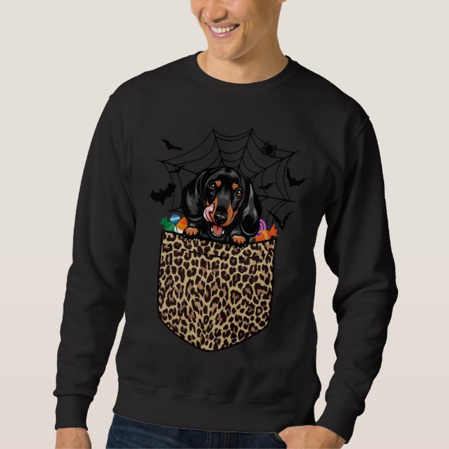 Moletom Cão-de-Boca-Colo-de-Boca-Cola-Lã-Leopardo-Dachshun (Frente)