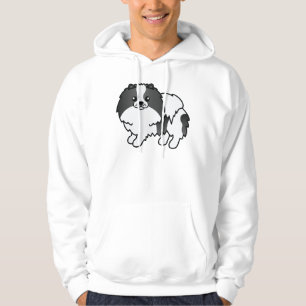 Moletom Cão-de-Cartoon Pomerano Partidário Preto