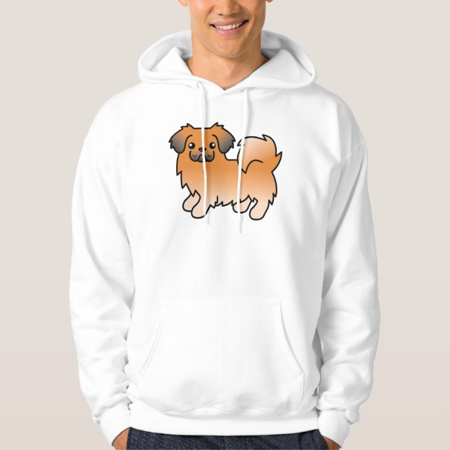 Moletom Cão de Cartoon Vermelho Sable Tibetano Spaniel (Frente)