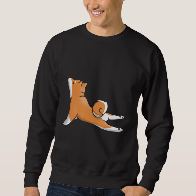 Moletom Cão-de-chiba-inu | pose de ioga | presente de aniv (Frente)
