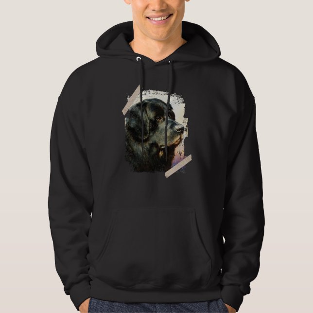Moletom Cão Negro da Terra Nova - Pintura (Frente)