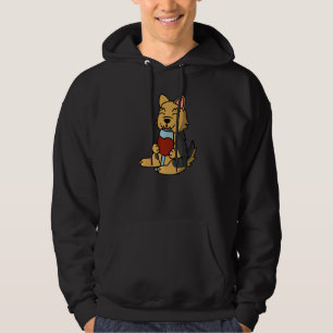 Moletom Cão Yorkshire Terrier Bebendo Vinho