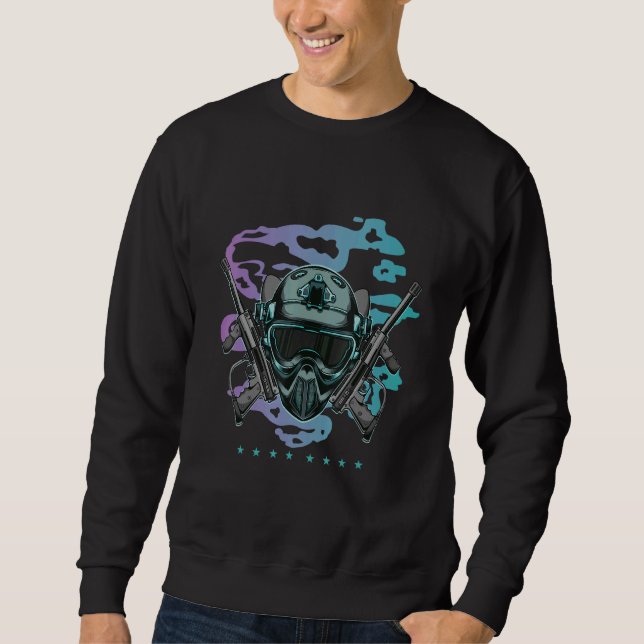 Moletom Capacete de Paintball Campo de Madeira Speedball T (Frente)