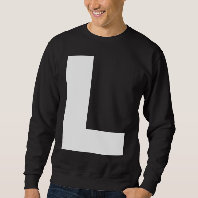 Moletom Capital L Bold Alphabet Letter Monogram Uppercase  (Frente)
