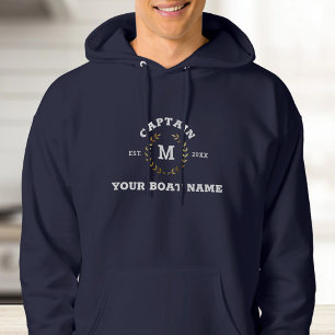 Moletom Capitão de Barco Personalizado Monograma Dourado L