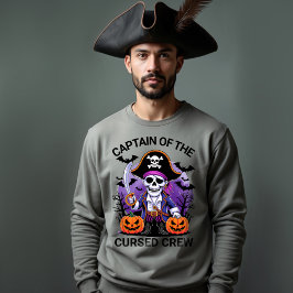Moletom Capitão Pirata de Halloween da Tripulação Amaldiço