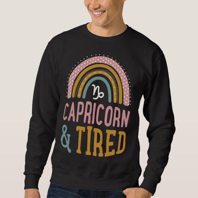 Moletom Capricorn And Tired Boho Style Bohemian Rainbow Zo (Frente)