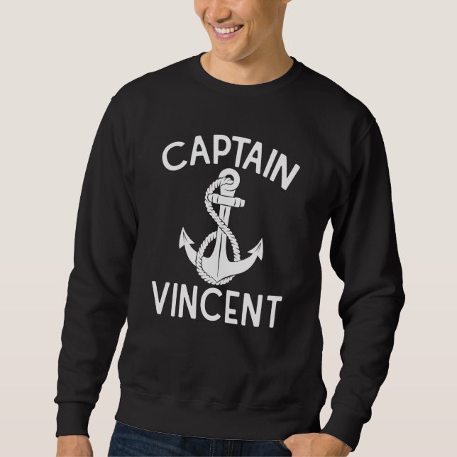 Moletom Captain Vincent Yacht Ship Anchor Boating Boat (Frente)