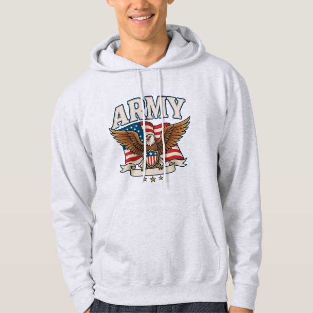 Moletom Capuz com Escudo da Bandeira do Exército (Frente)