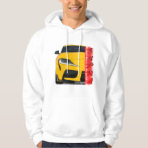 capuz de carro desportivo amarelo
