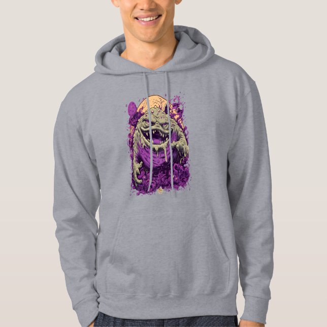 Moletom Capuz gráfico de arte de terror assustador monstro (Frente)