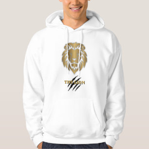 Moletom Capuz Gráfico Leão Dourado e Preto