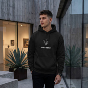 Moletom Capuz preto moderno com gráfico personalizado mini