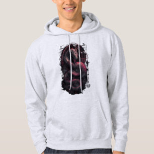Moletom Capuz Techwear Serpente Biomecânica Vermelho Preto