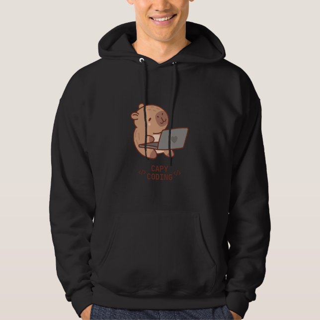 Moletom Capy Coding Cute Capybara Programmer (Frente)