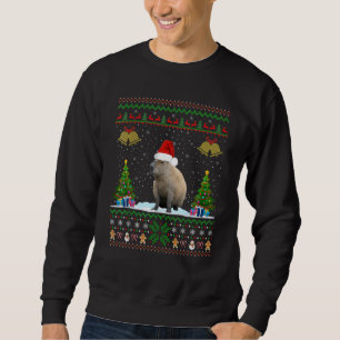Moletom Capybara Christmas Xmas Lighting Santa Hat