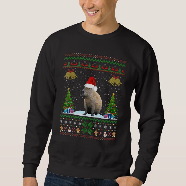 Moletom Capybara Christmas Xmas Lighting Santa Hat (Frente)