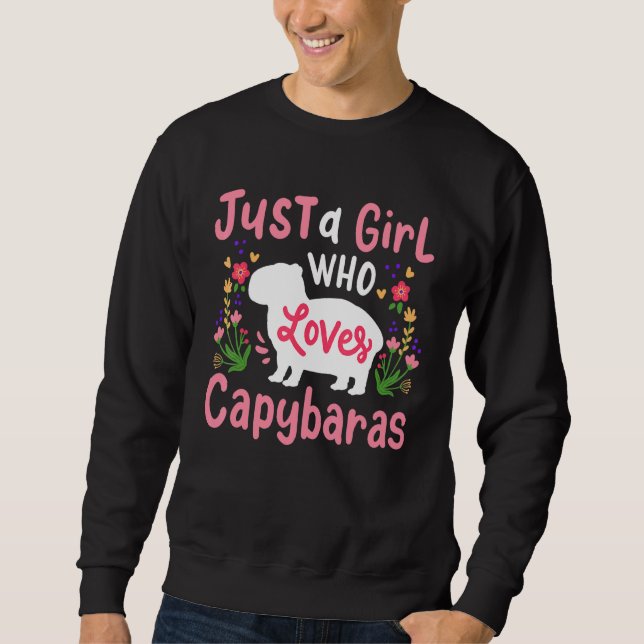 Moletom Capybara É Uma Menina Que Ama Capybaras (Frente)